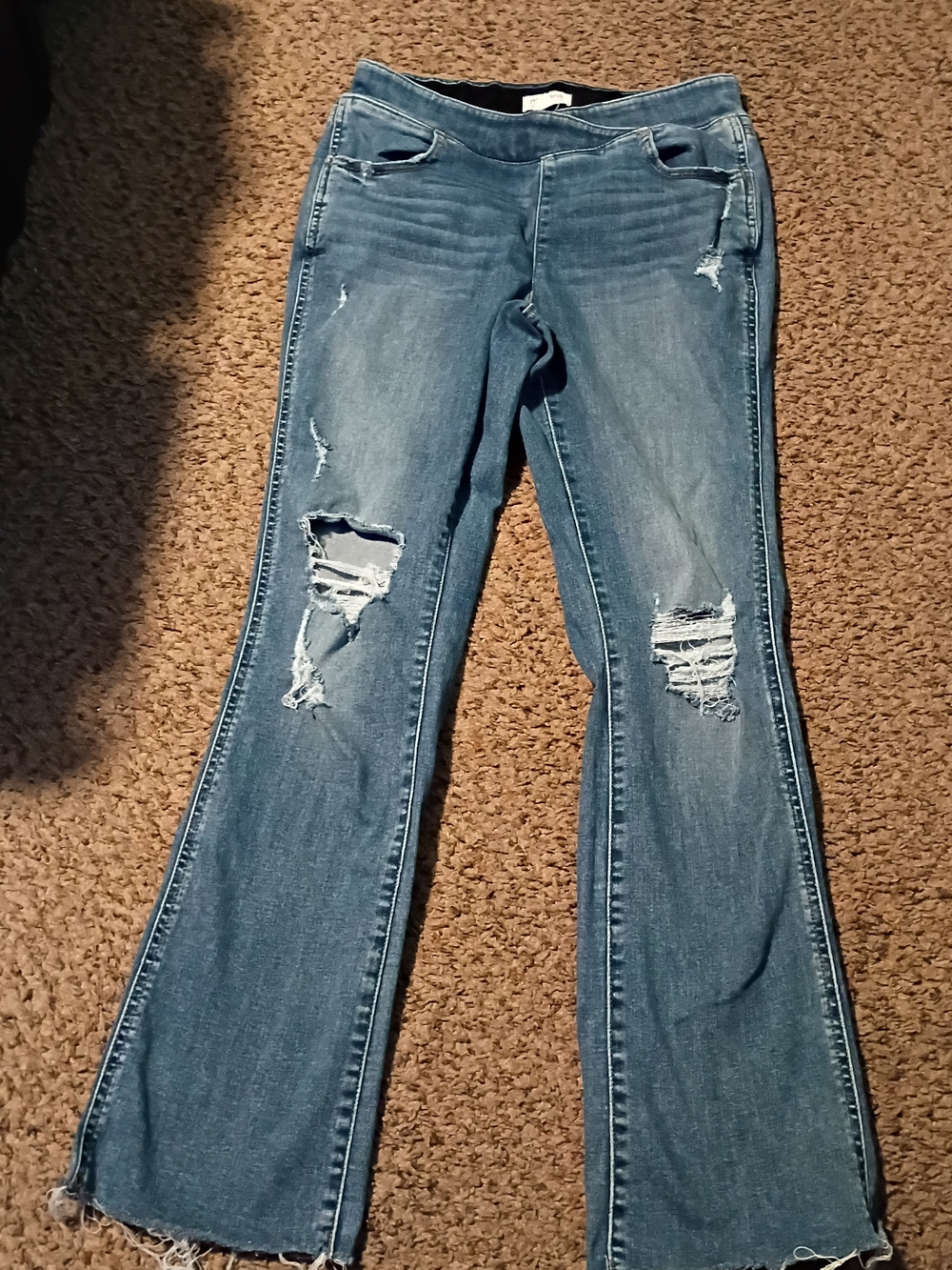 Maurices Distressed Medium Blue Flare Jeans
